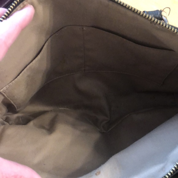 Talbots large black handbag with double handles and removable strap. - Picture 6 of 8